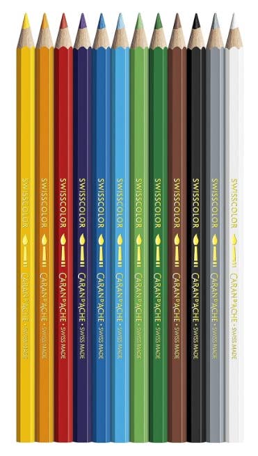 Set of 18 SWISSCOLOR Water-Soluble Colored Pencils