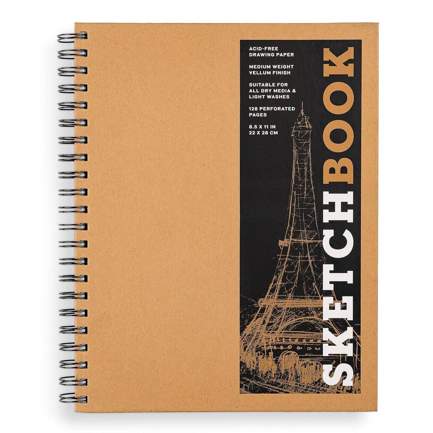 Large Spiral Hardcover Kraft Sketchbook 8.5 x 11"