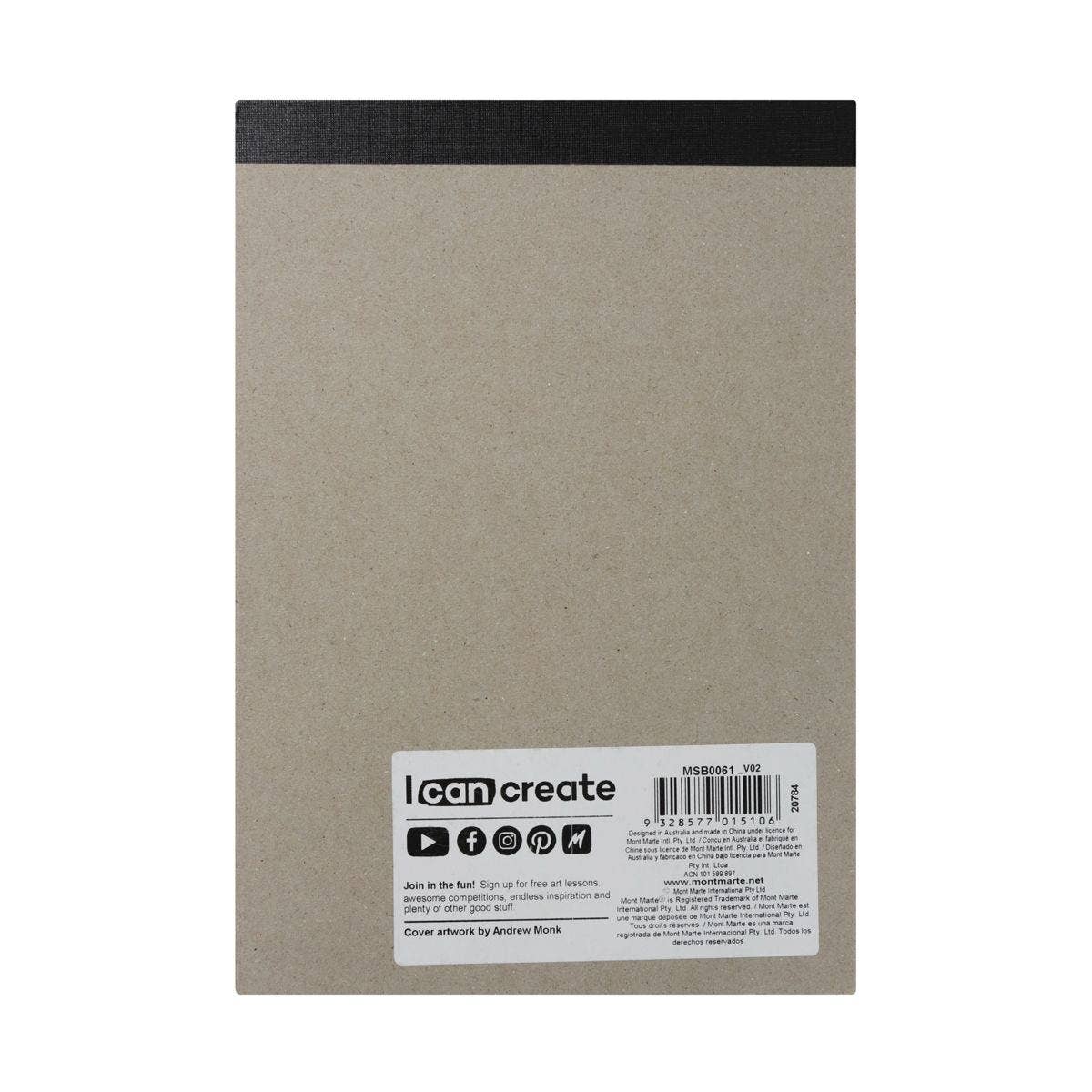 Mont Marte Black Paper Sketch Pad 140gsm A5 25 Sheet