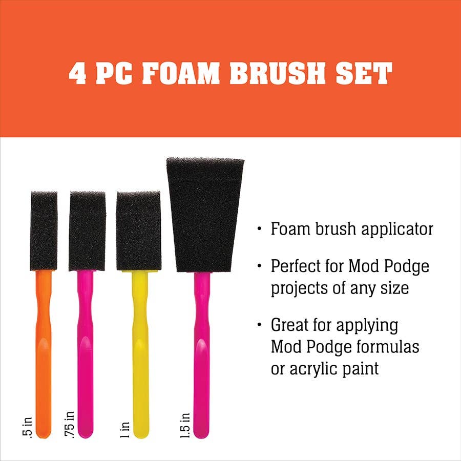 Mod Podge Foam Brush Set 4 Piece