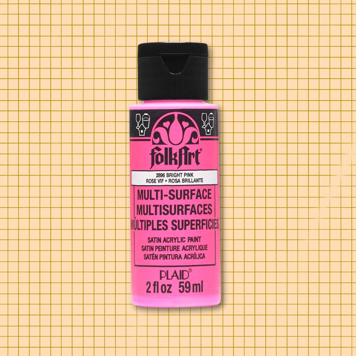 FolkArt Multi-Surface Acrylic Paint Bright Pink 2oz