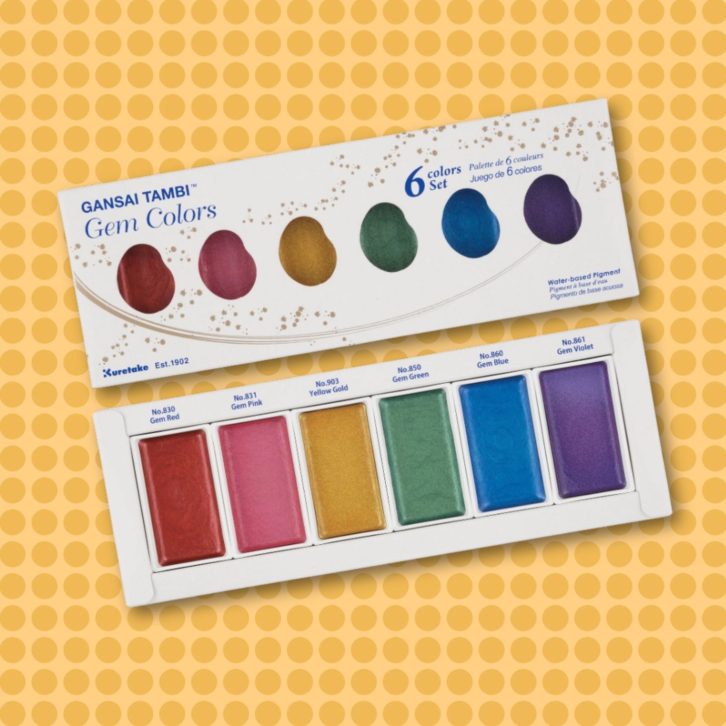 Gem Gansai Tambi 6 Watercolors Set