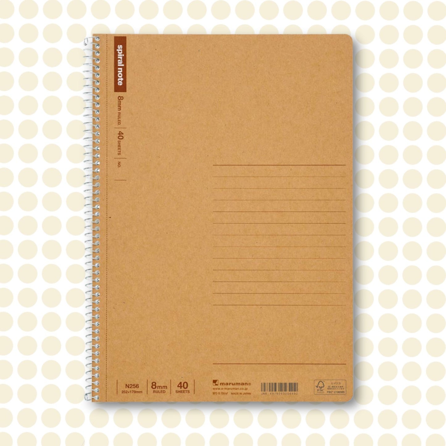 Maruman Spiral Note 8 mm Ruled 40 Sheet B5 Notebook
