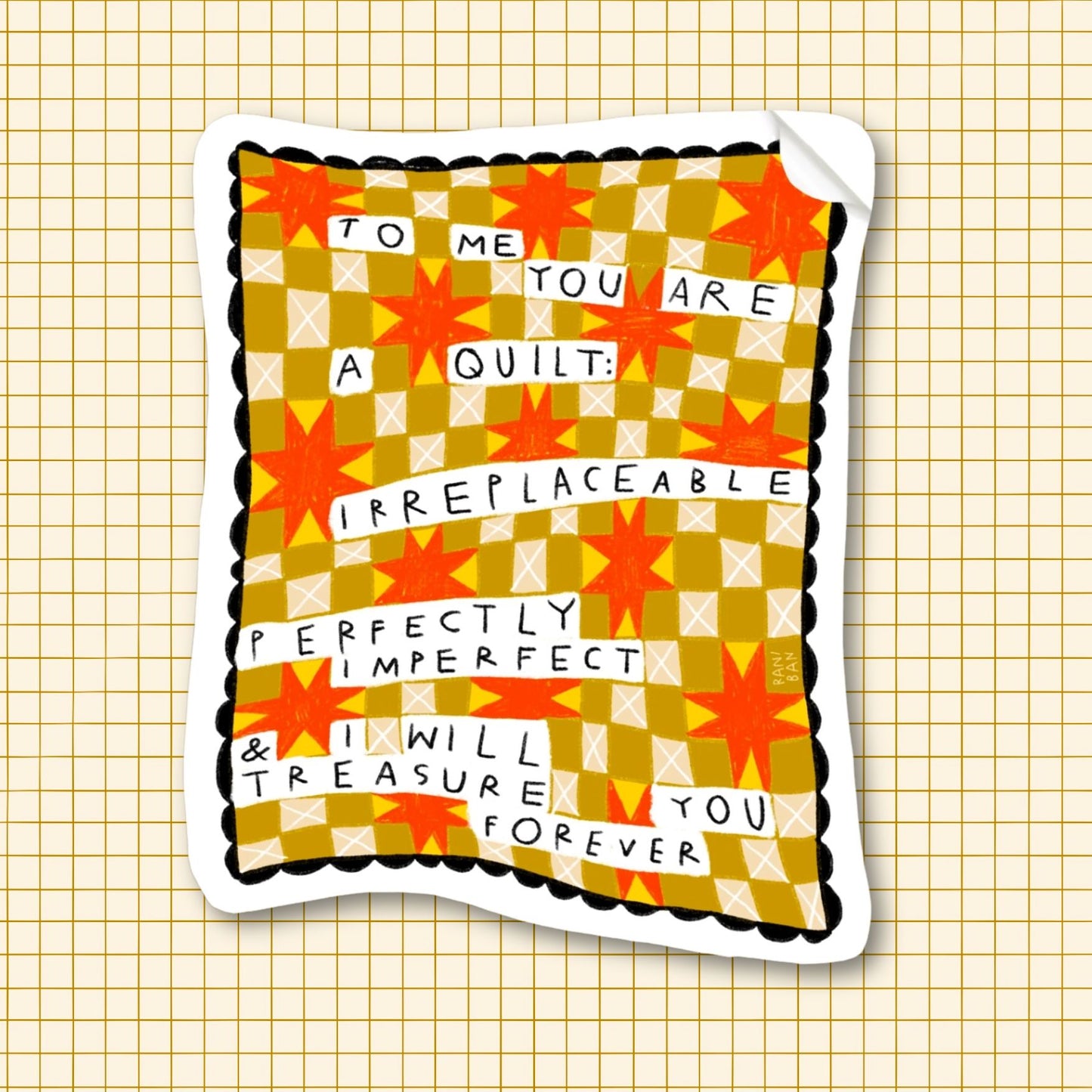 I WILL TREASURE YOU FOREVER QUILT Sticker