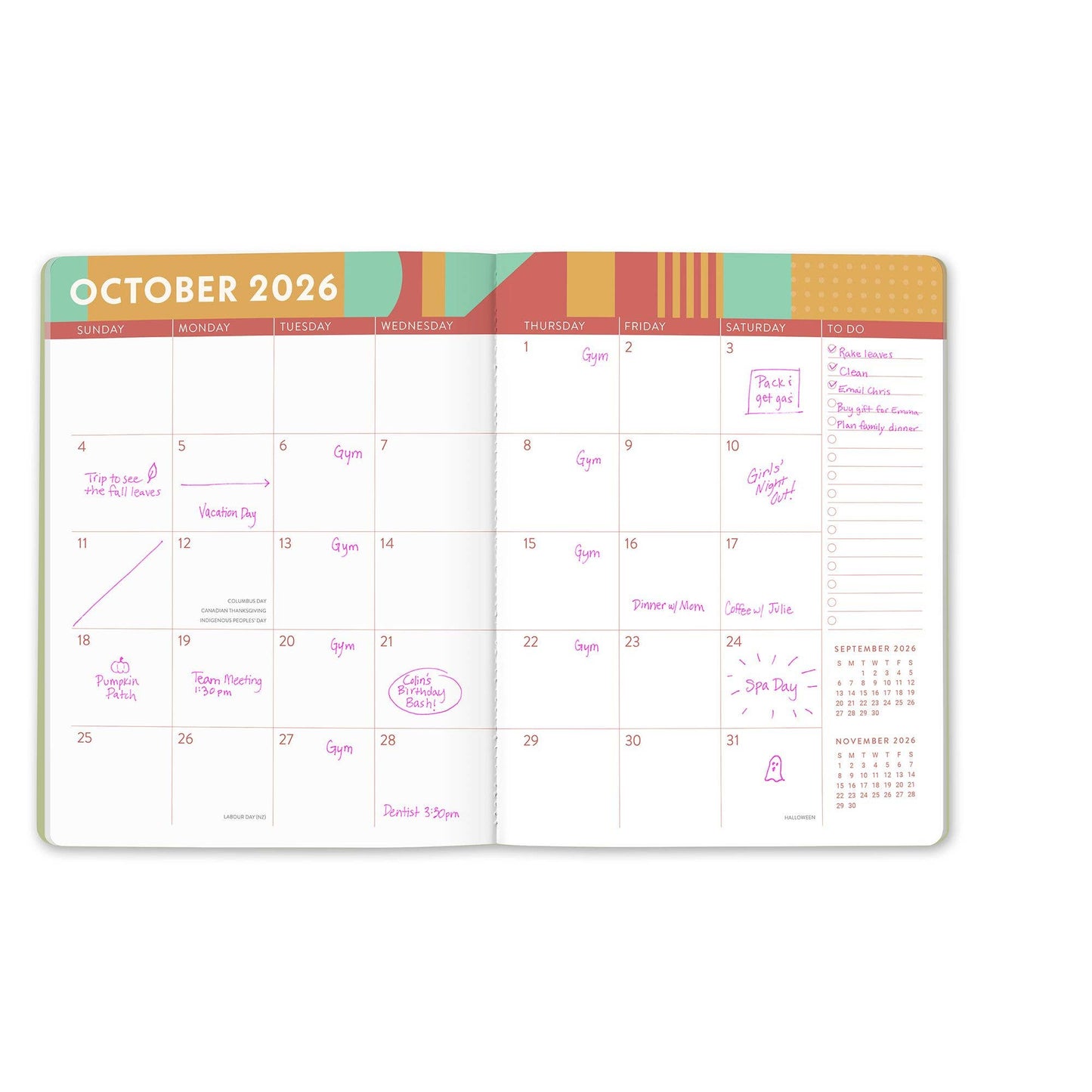 2026 Color Block Just Right Monthly Planner