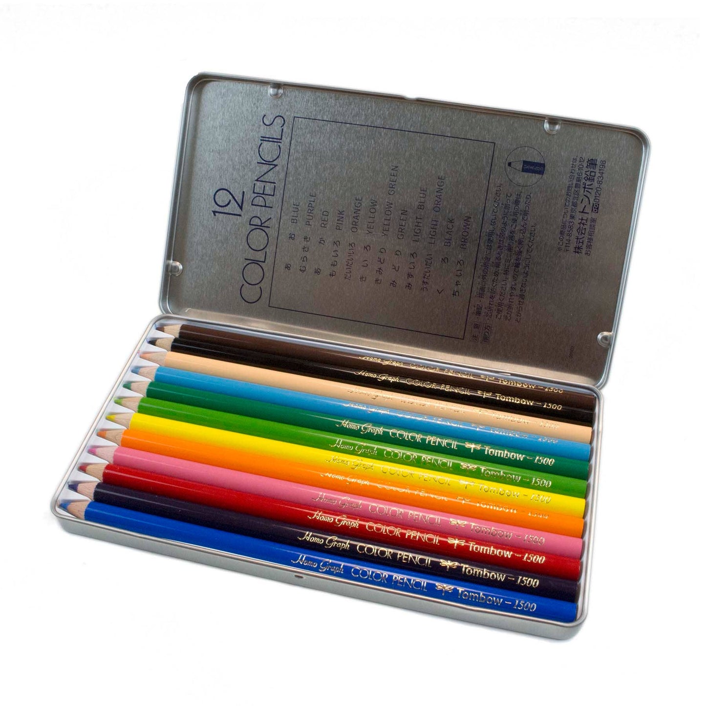 12PC Tombow 1500 Series Colored Pencils