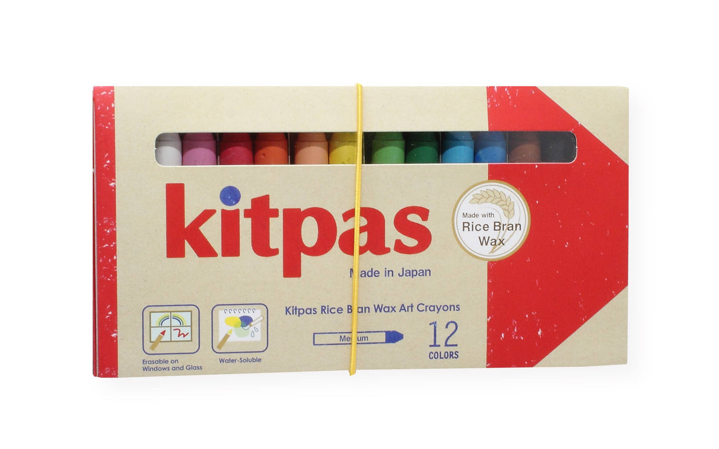 Kitpas 12 Rice Bran Wax Crayons