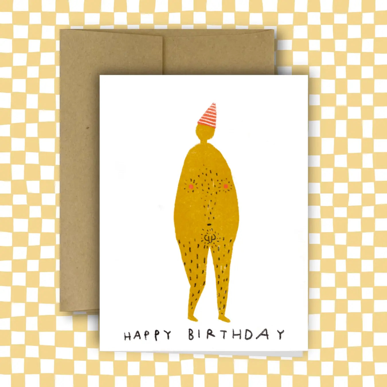STRIPED HAT BIRTHDAY Greeting Card