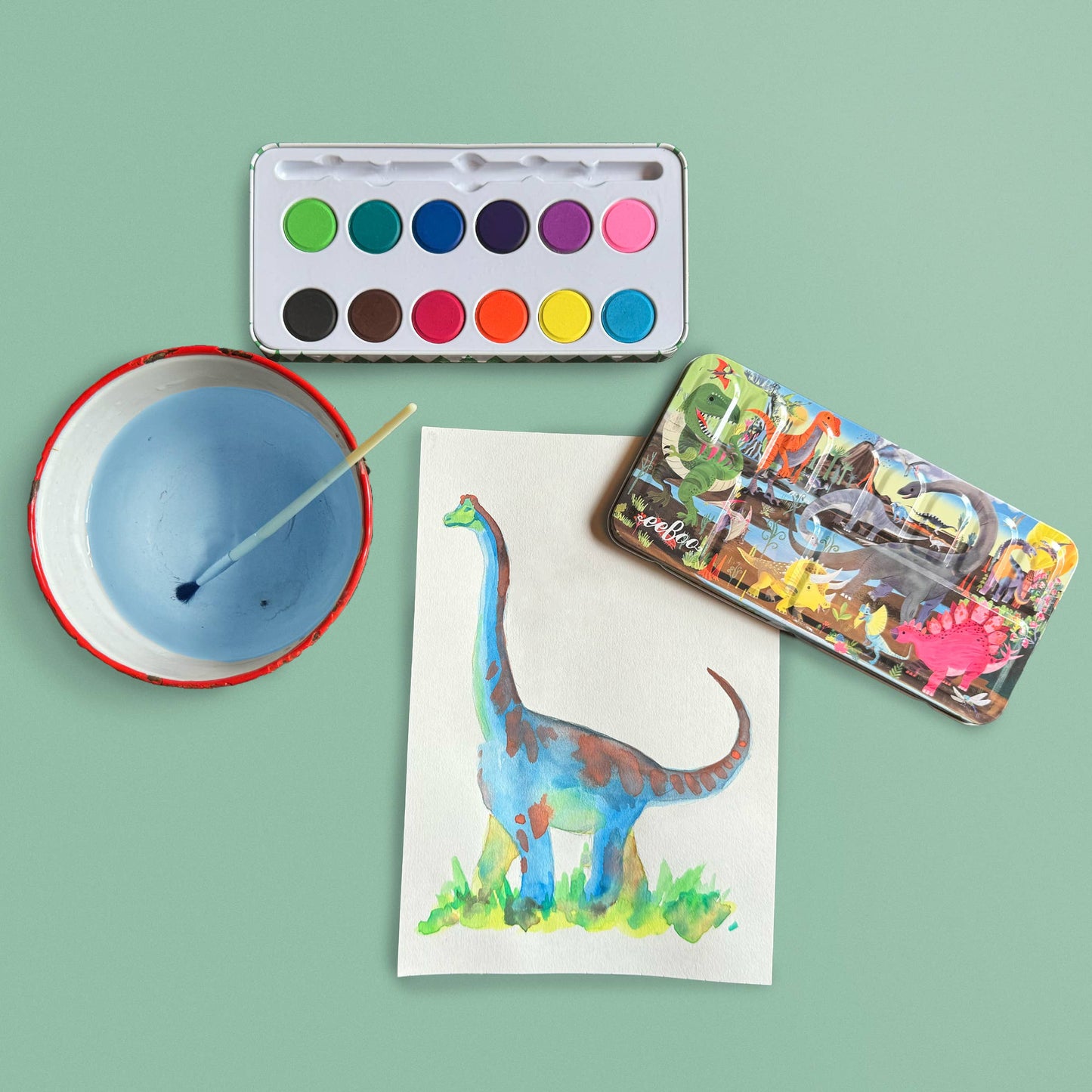 Dinosaur Watercolor Paint Set