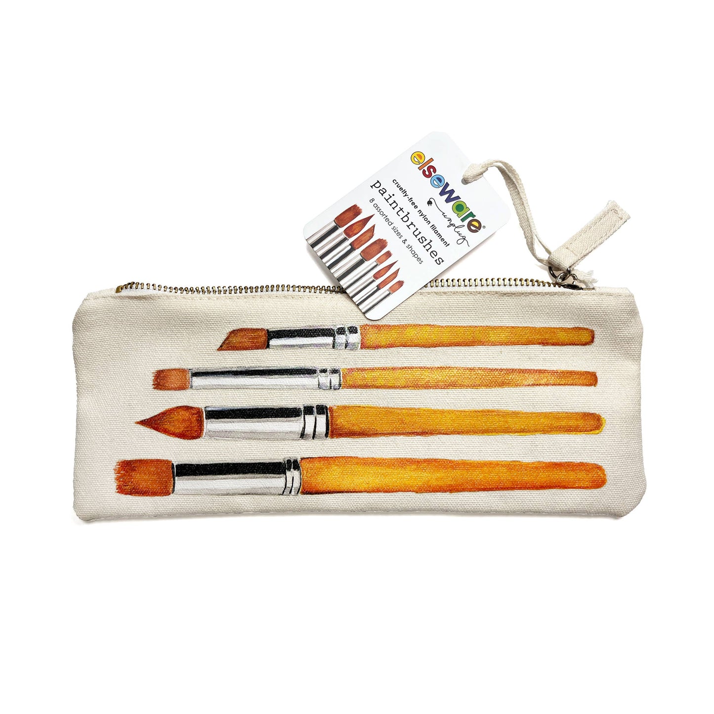8 Paintbrush Set in a Canvas Bag
