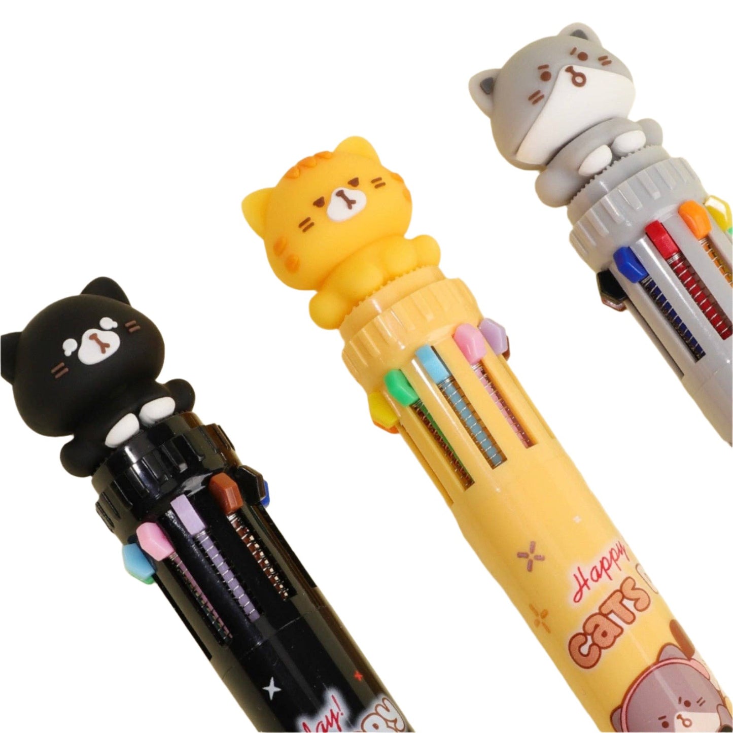 Cat 10 Color Retractable Ballpoint Pen