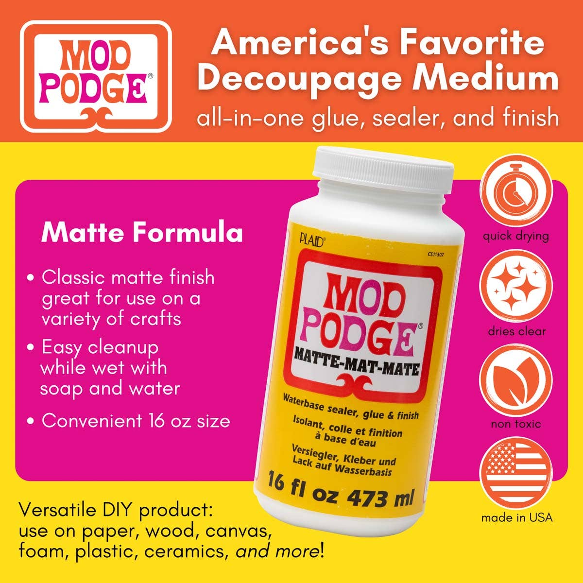 Matte 16oz Mod Podge