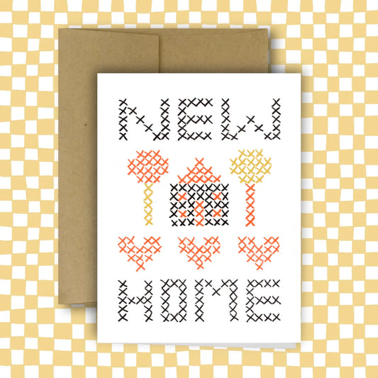 CROSS STITCH NEW HOME Greeting Card