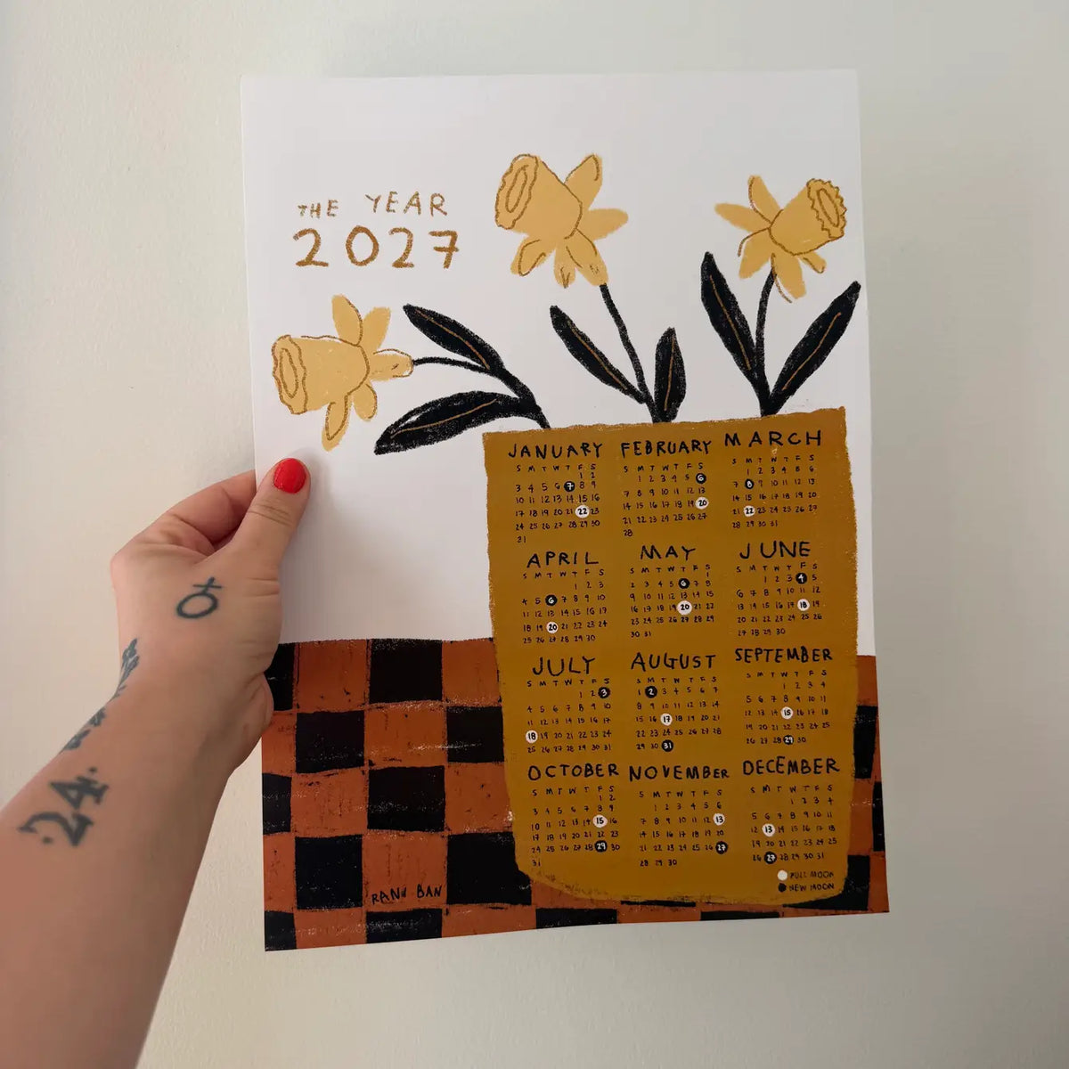 2027 Daffodil Wall Calendar