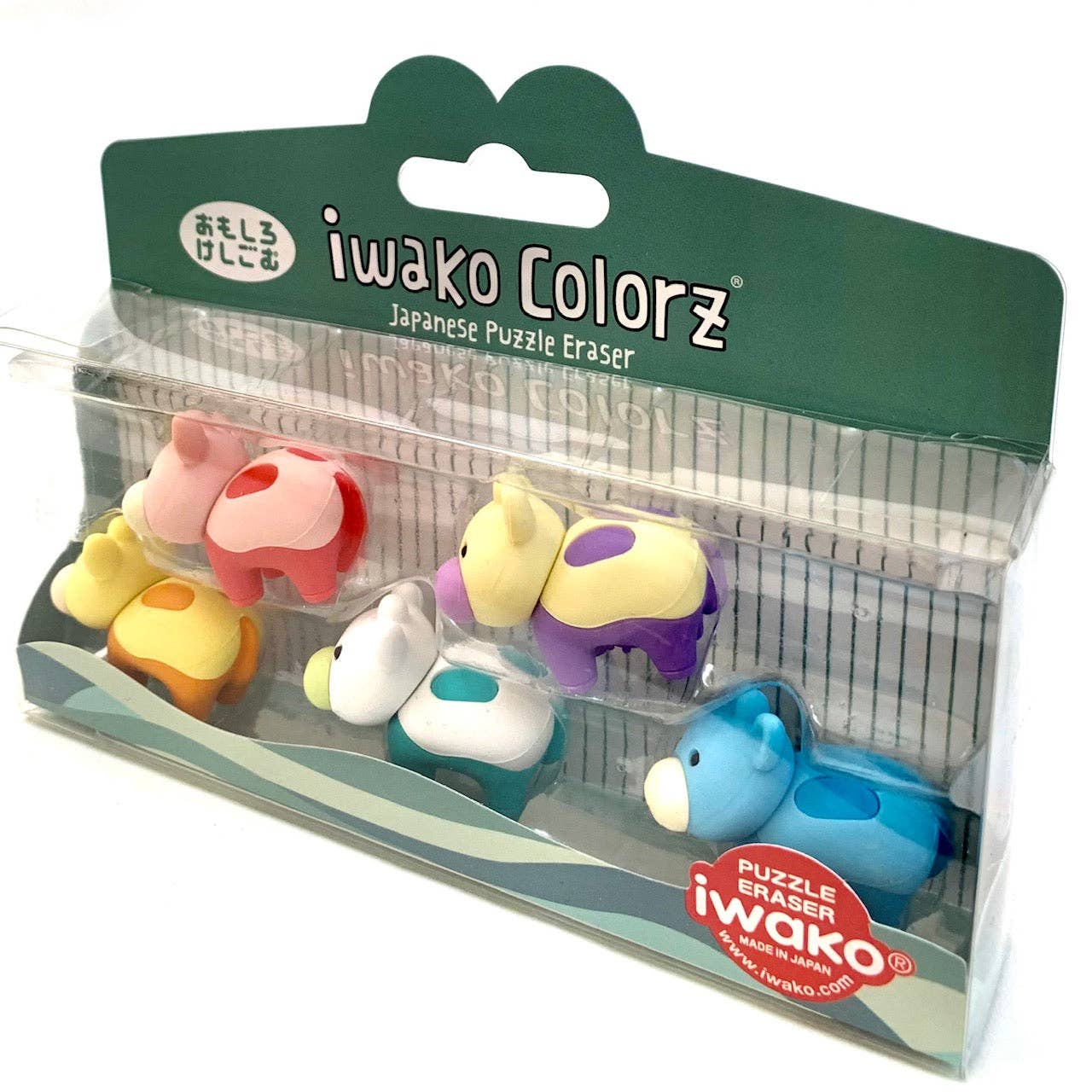 Cow Erasers 5 Color Set