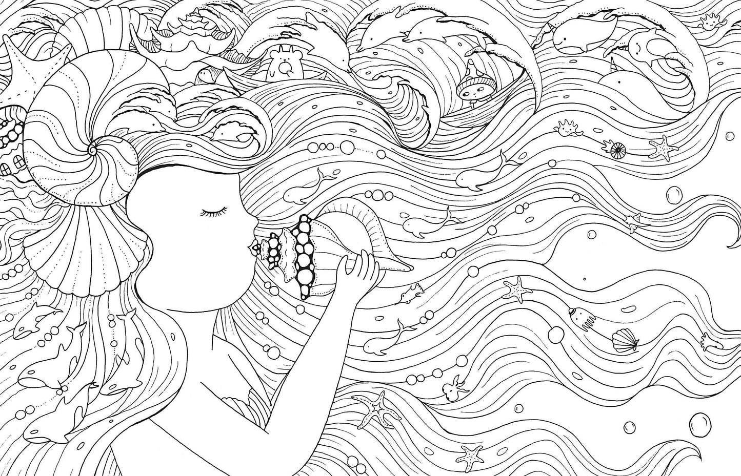 A Million Mermaids Coloring Book by Lulu Mayo