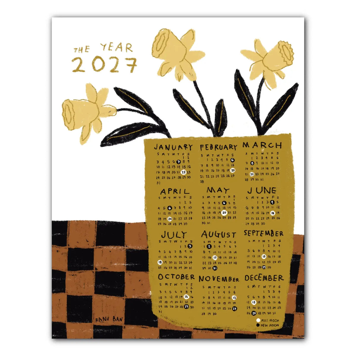 2027 Daffodil Wall Calendar
