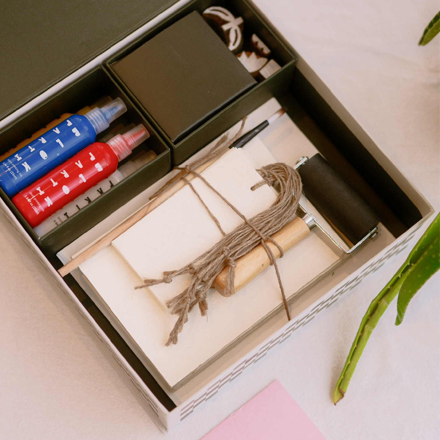 BLOK PARTI Block Printing Kit - Tulip Print Stationery Set