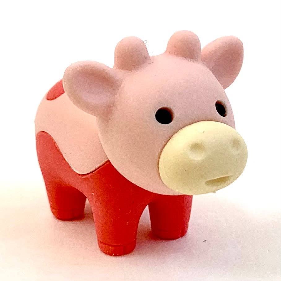 Cow Erasers 5 Color Set