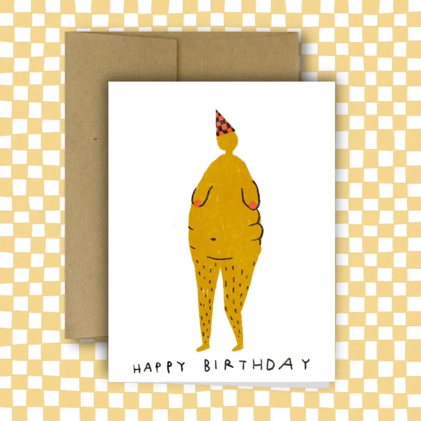 CHECKERED HAT BIRTHDAY Greeting Card