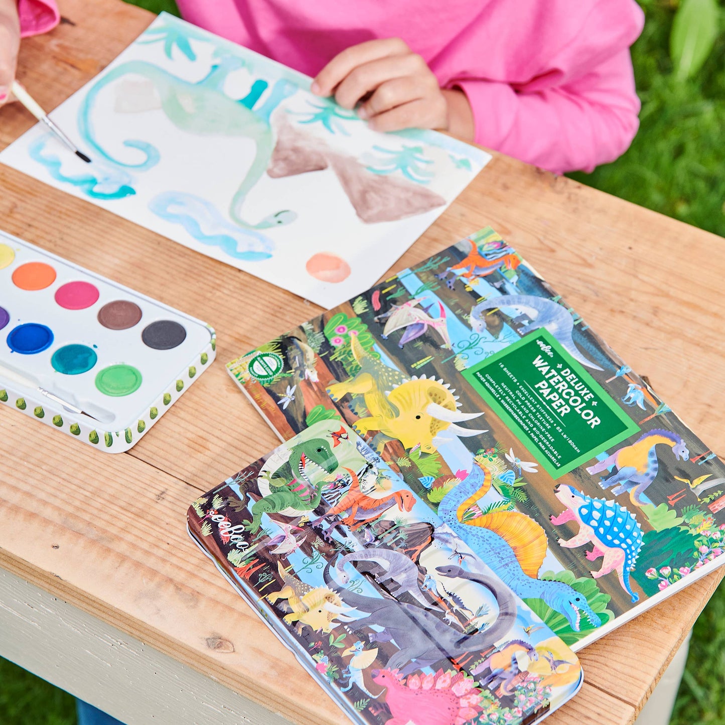 Dinosaur Watercolor Cold Press Paper