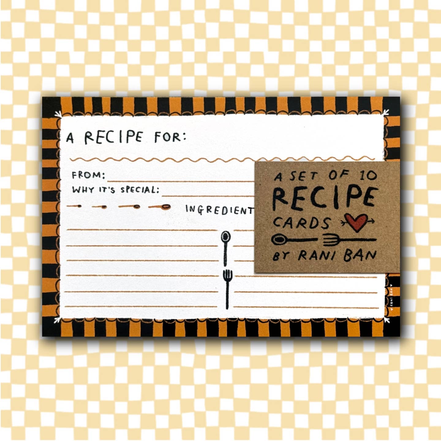 CHECKERED Recipe Cards