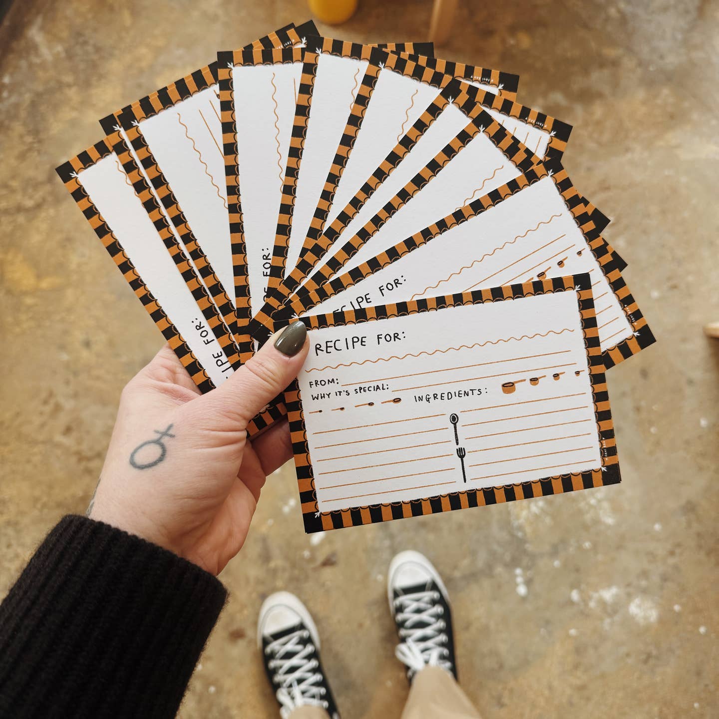 CHECKERED Recipe Cards