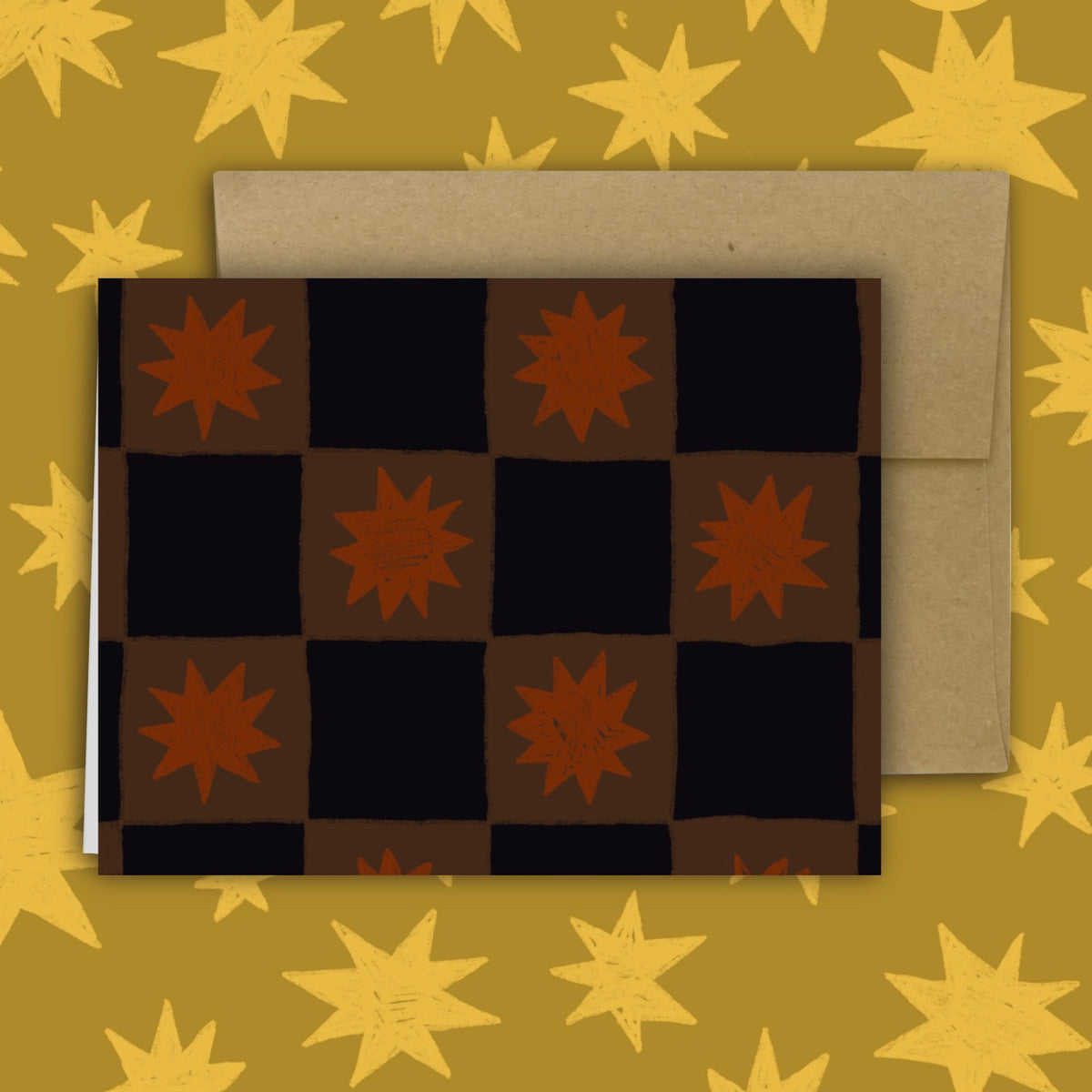 FOLK STAR (COCOA) Greeting Card