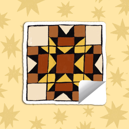 RISING STAR QUILT SQUARE Sticker