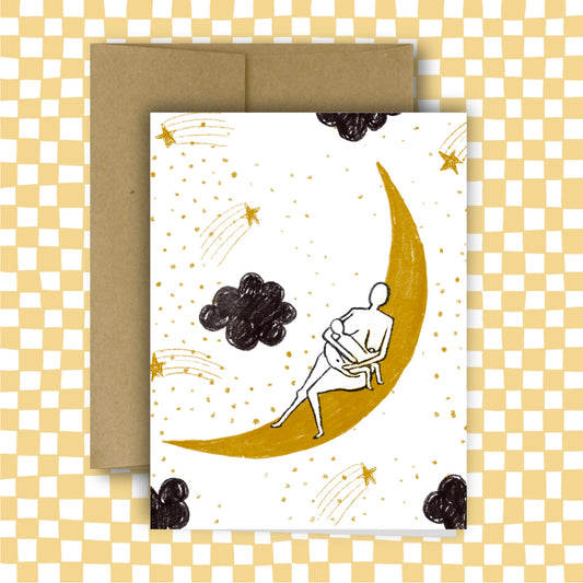 MOTHER & CHILD ON THE MOON Card