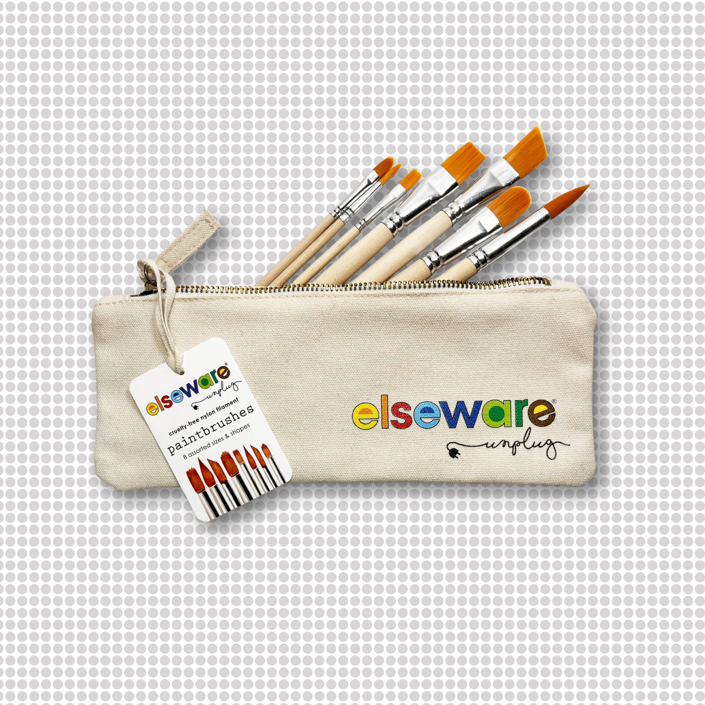 8 Paintbrush Set in a Canvas Bag