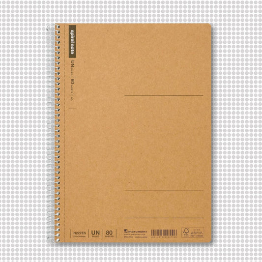Maruman Spiral Note Unruled 80 Sheet A5 Notebook