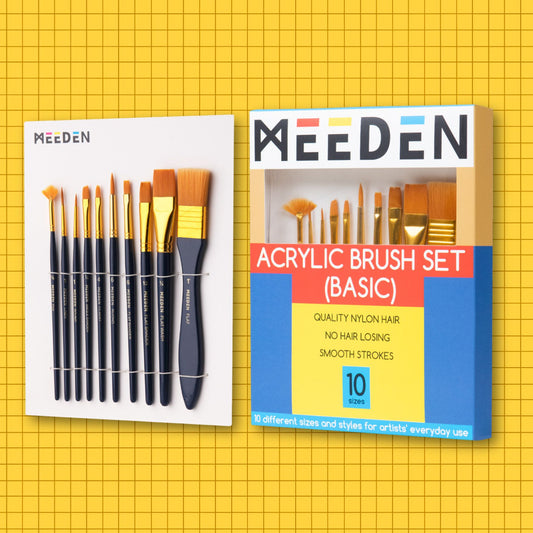 MEEDEN Acrylic Basic 10 Brush Set