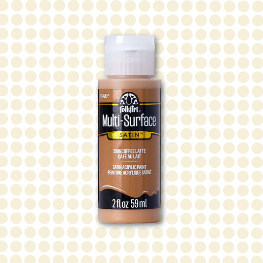 FolkArt Multi-Surface Acrylic Paint Coffee Latte 2oz