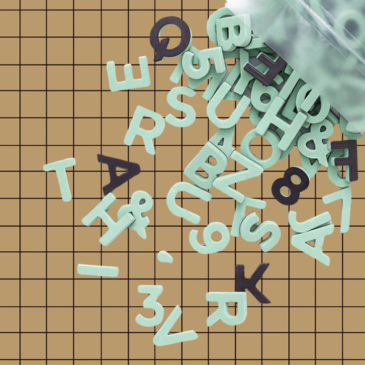 1" 200pc Mint Green Magnetic Letters