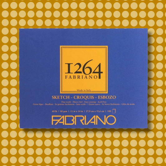 Fabriano 1264 Sketch Pad, 60 lb, 100 Sheets
