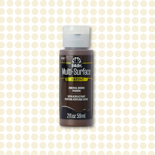 FolkArt Multi-Surface Acrylic Paint Real Brown 2oz