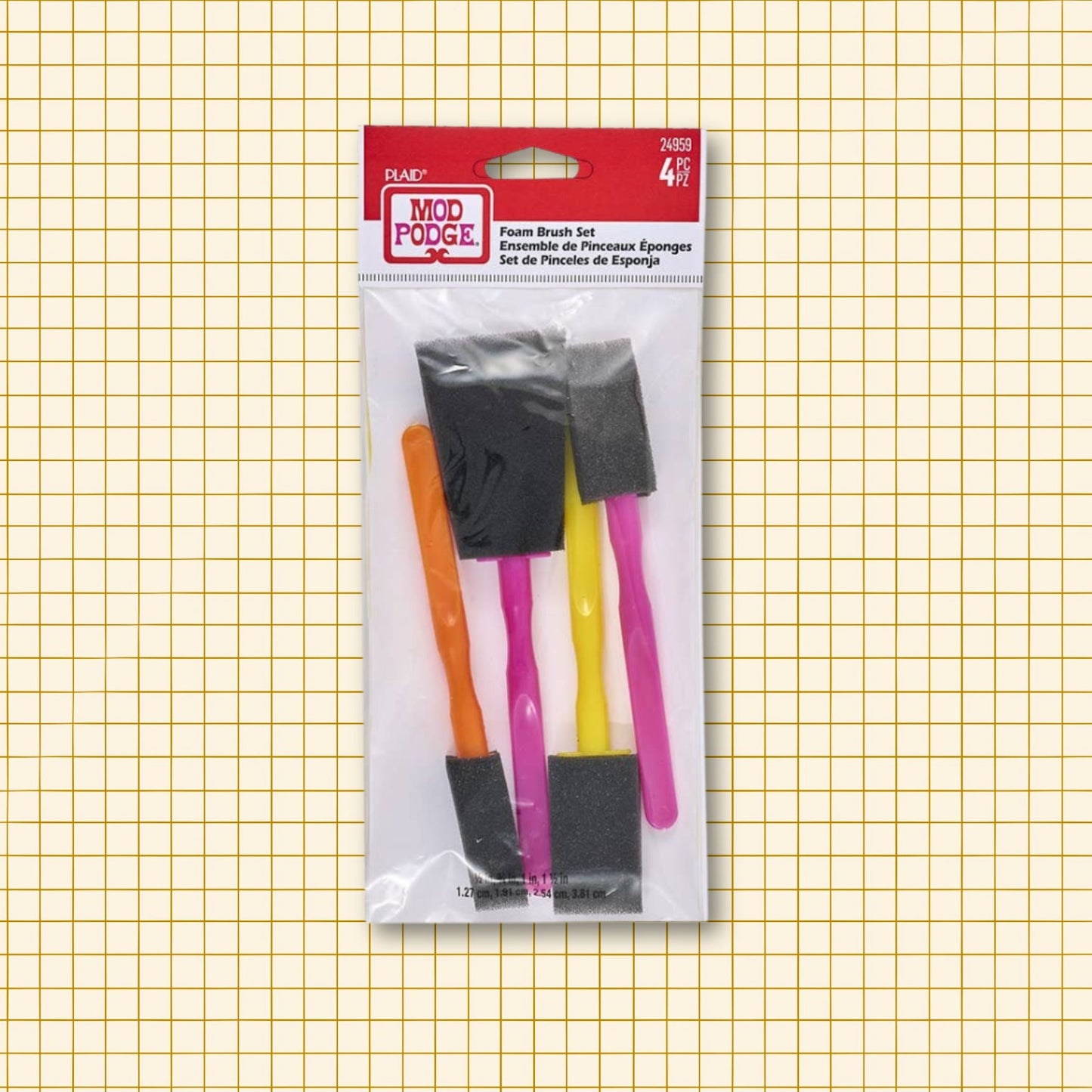 Mod Podge Foam Brush Set 4 Piece