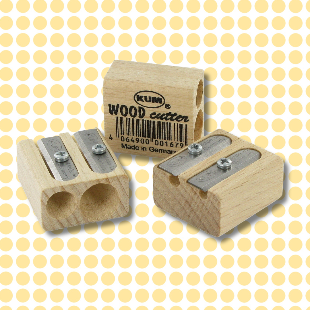 KUM 2 HOLE WOODEN pencil sharpener