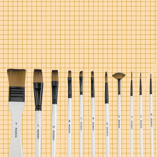 MEEDEN 12 Essential Acrylic Brush Set