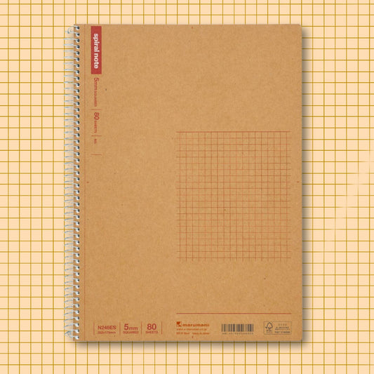 Maruman Spiral Note 5 mm Squared 80 Sheet B5 Notebook