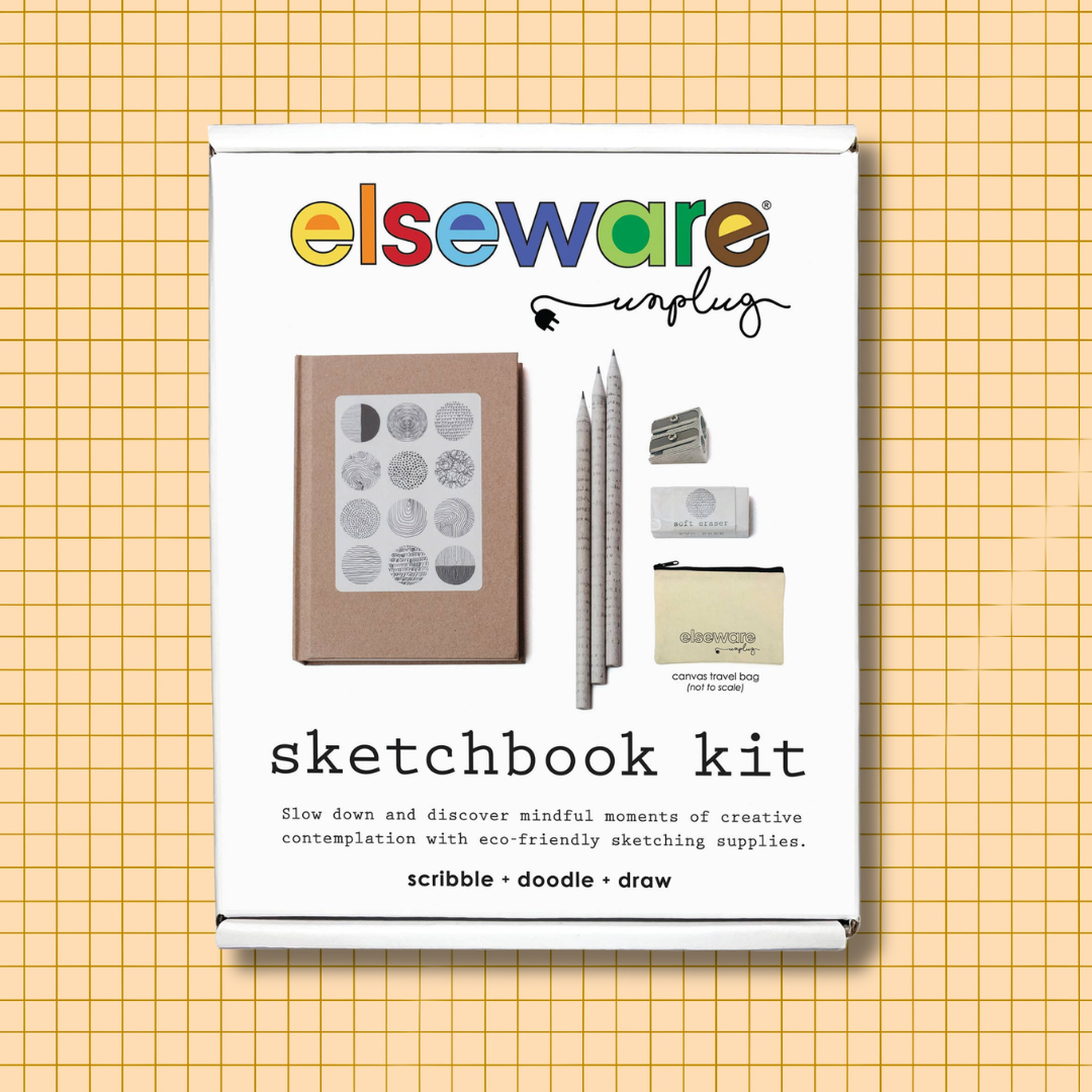 Sketchbook Art Kit - Doodle Set with Paper, Pencils and Bag