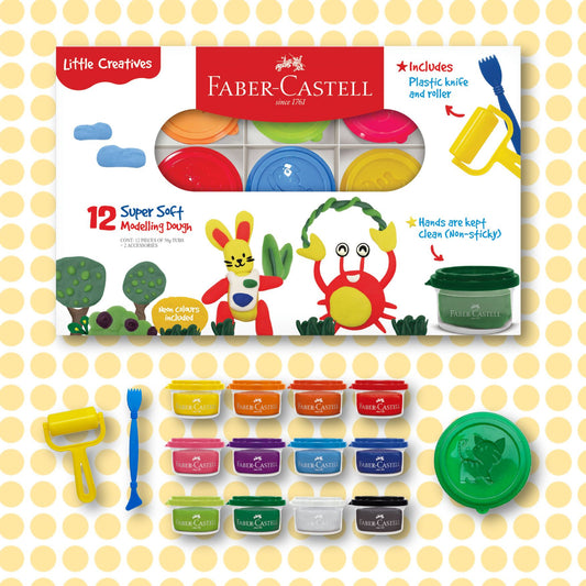 12 Super Soft Modeling Dough Faber-Castell