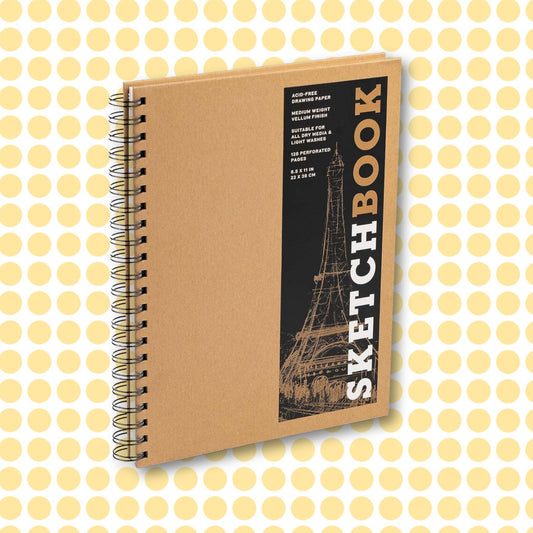 Large Spiral Hardcover Kraft Sketchbook 8.5 x 11"