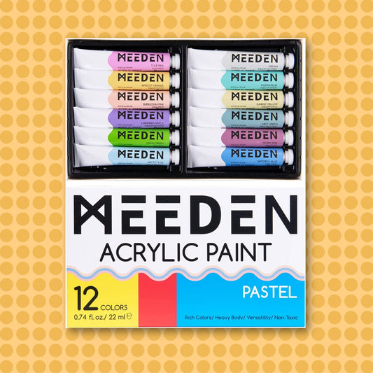 MEEDEN Heavy Body 12 Pastel Acrylic Paint Set