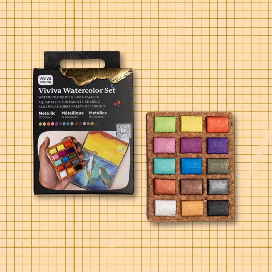 Viviva Metallic 15 Watercolor Set