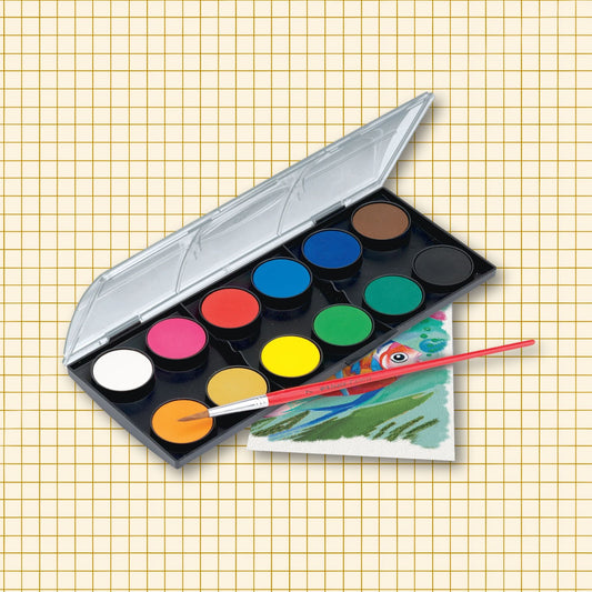 12 Watercolor Kid Paint Pan Set