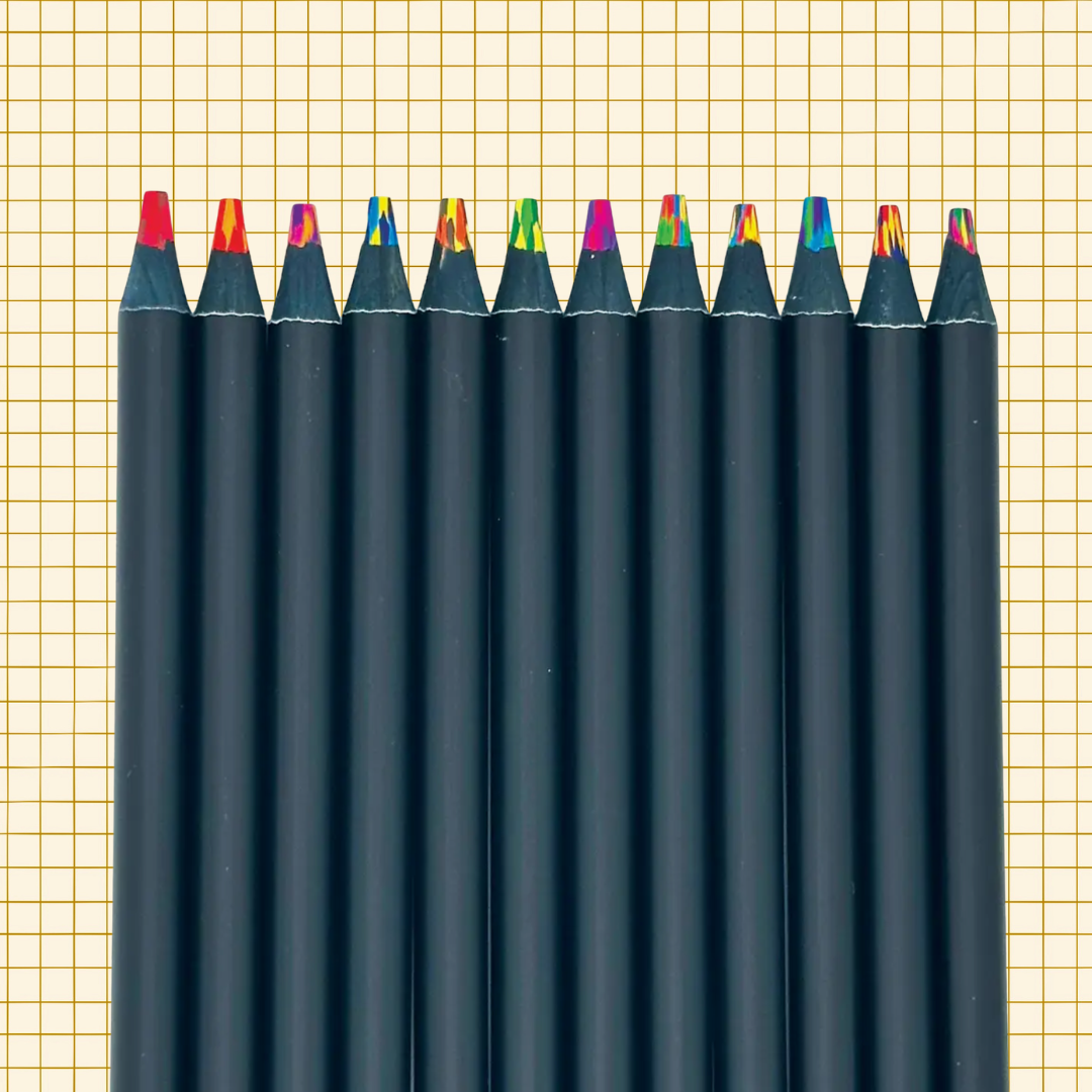 KALEIDOSCOPE MULTI-COLORED PENCIL TUBE