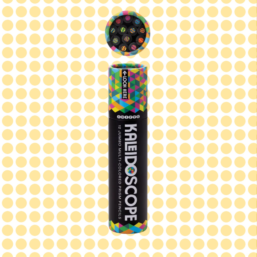 KALEIDOSCOPE MULTI-COLORED PENCIL TUBE