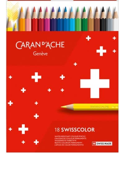 Caran d’Ache Colored Pencils SWISSCOLOR Set of 18